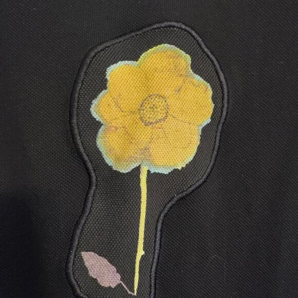 Vintage 90s Black Floral Embroidered Sleeveless Maxi Dress V Neck Cottagecore - Picture 8 of 12